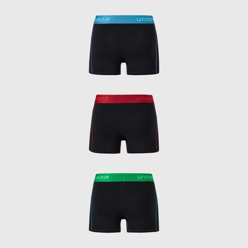 Boxer Hombre Tripack Largo Negro-1