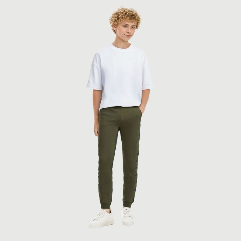 Pantalón Buzo Niño Texto En Costado Verde-2