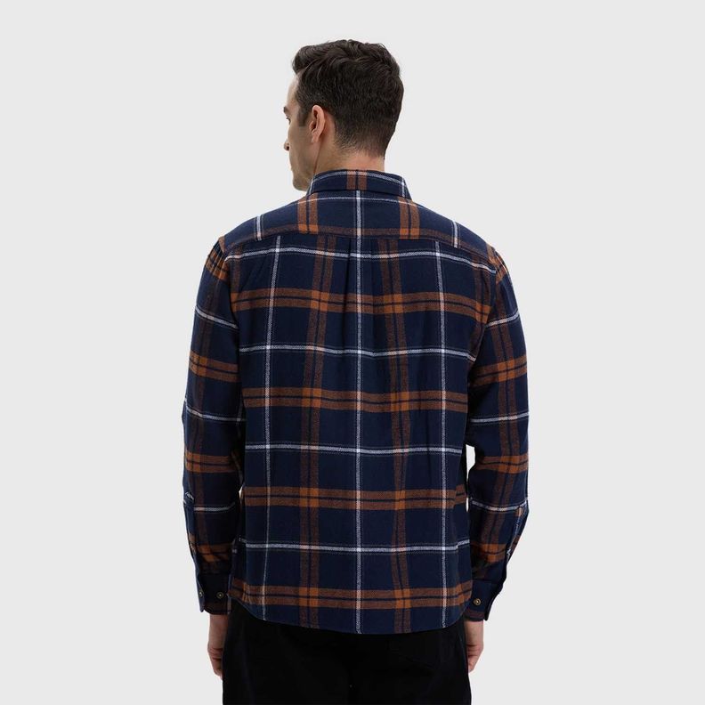 Camisa Hombre Franela Básica Azul / Amarillo-2