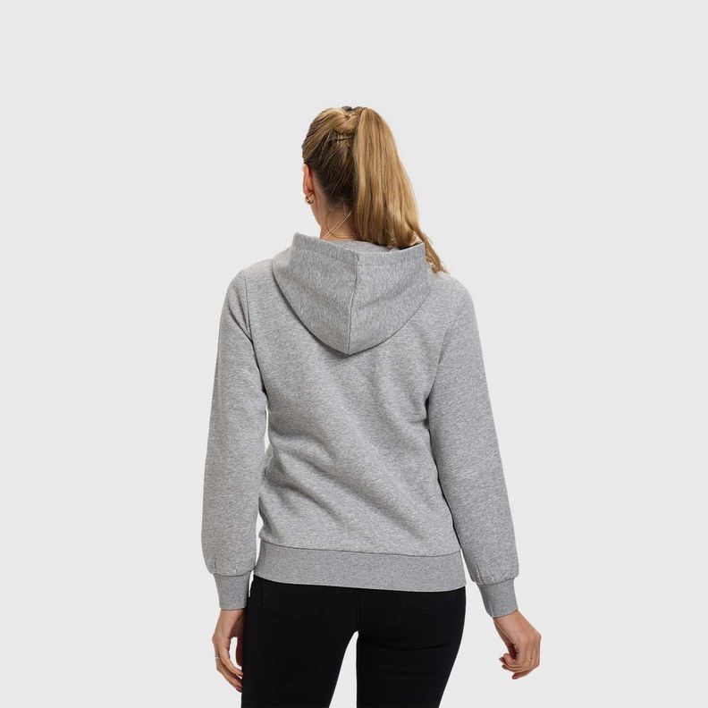 Polerón Mujer Hoodie Full Zipper Gris Melange Fsp-2