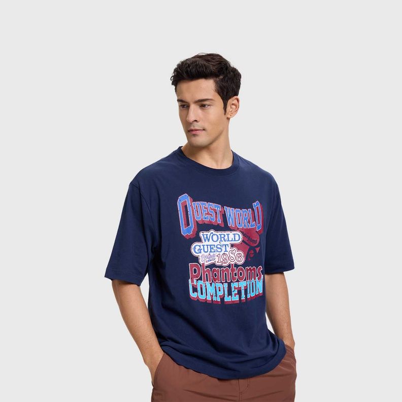 Polera Hombre Juvenil Print Azul Fashion's Park-1