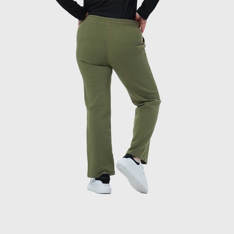 Pantalón Buzo Mujer Con Cordón Y Bolsillo Verde Olivo-2