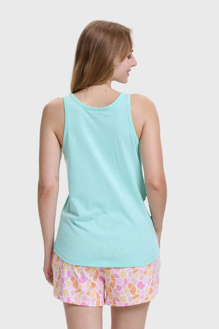 Pijama Mujer Print Juvenil Turquesa Fashion's Park-5