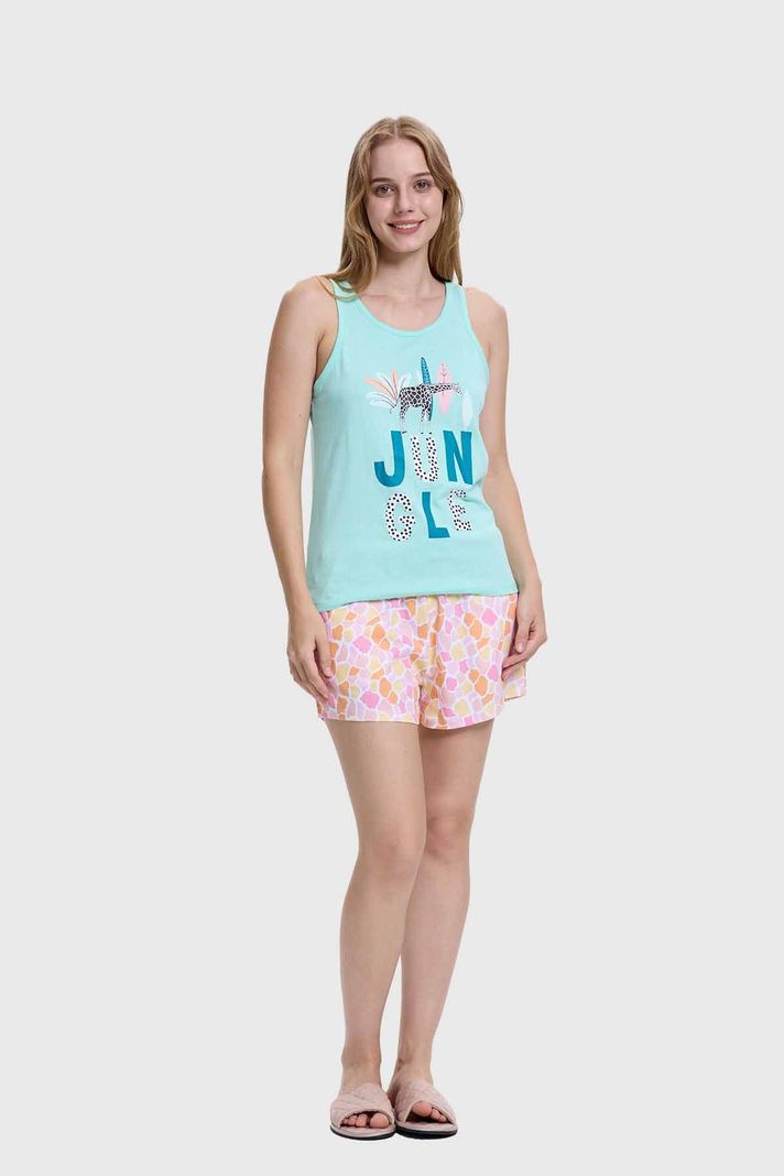 Pijama Mujer Print Juvenil Turquesa Fashion's Park-7
