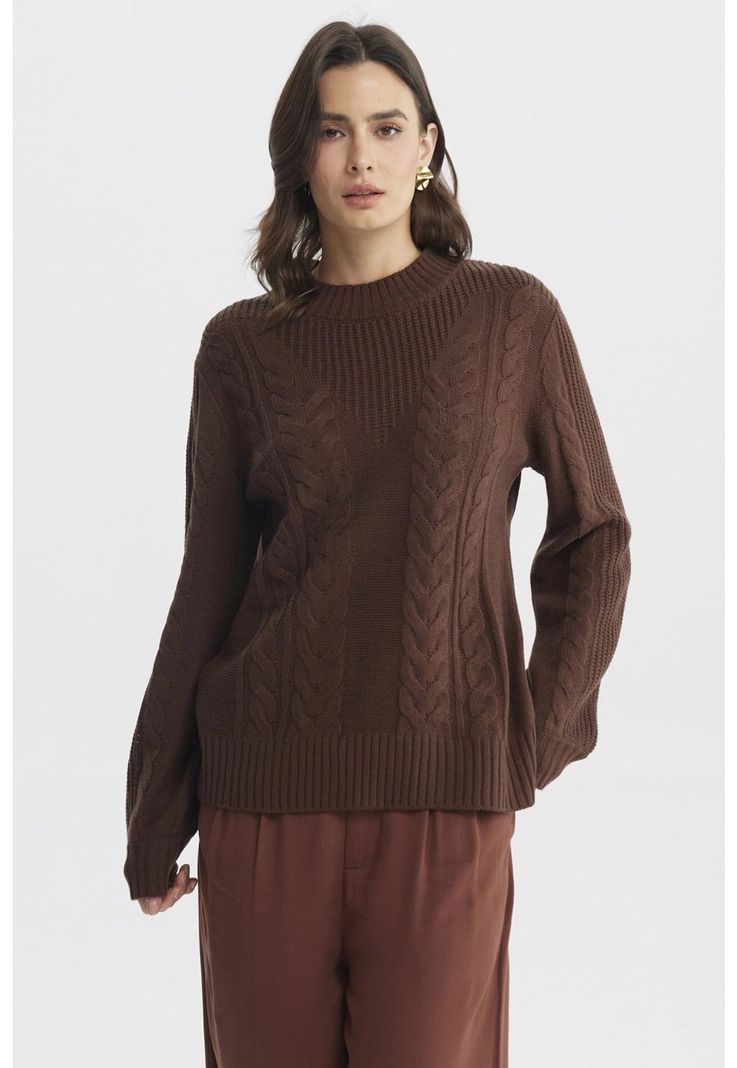 Sweater Mujer Oversize Café
