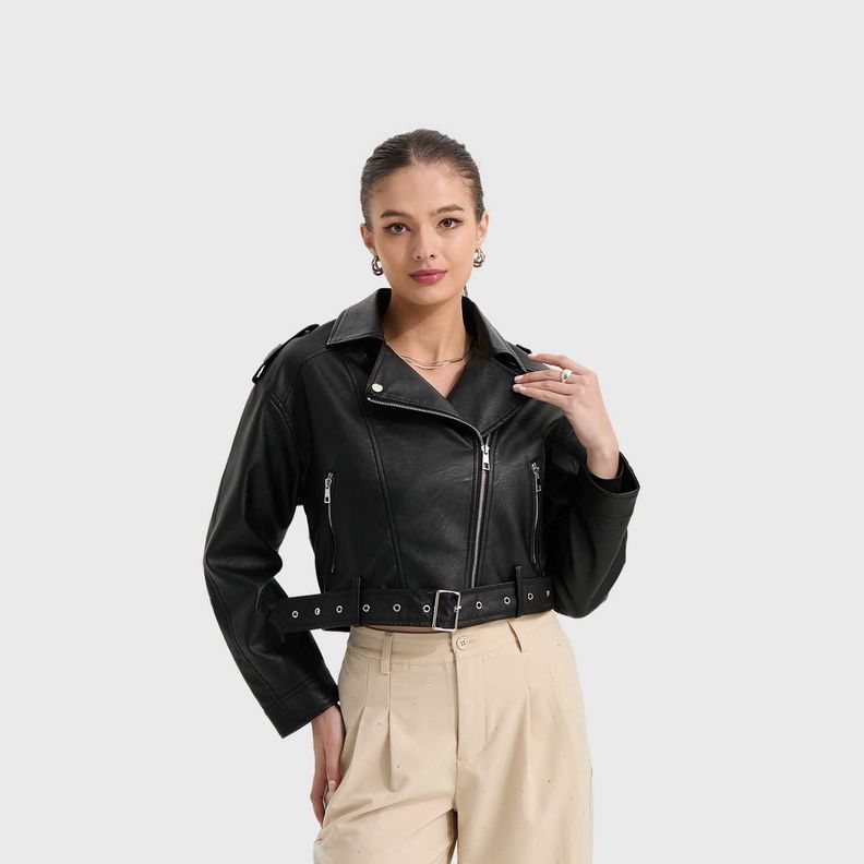 Chaqueta Mujer Biker Negro II Fashion's Park-1