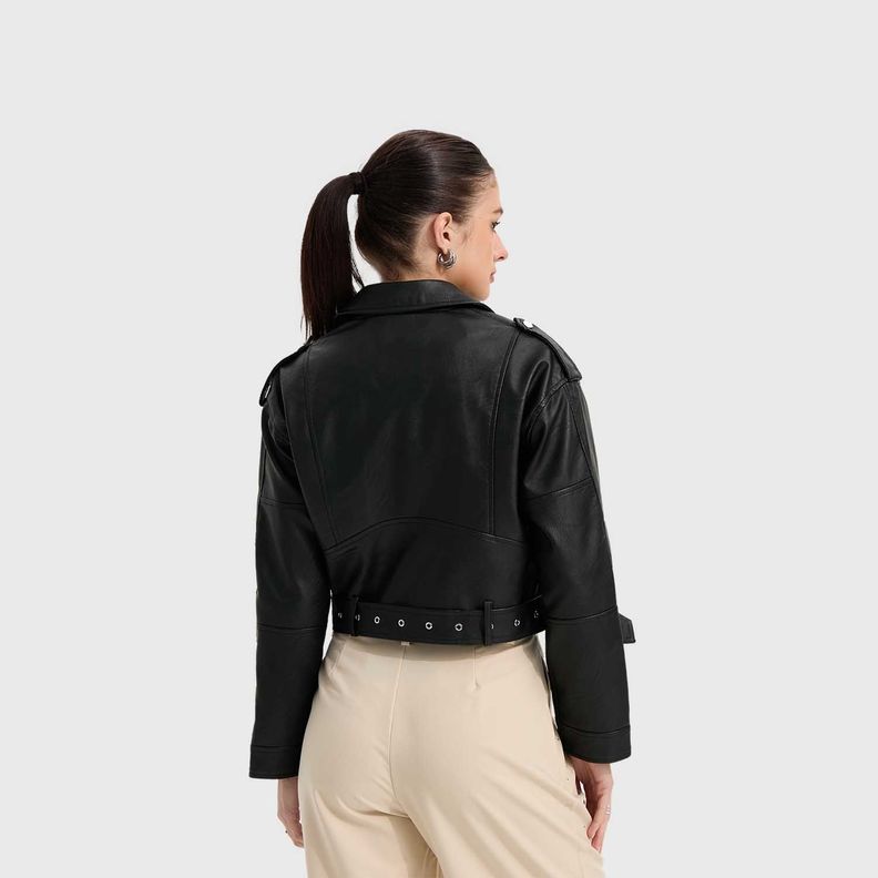 Chaqueta Mujer Biker Negro II Fashion's Park-2