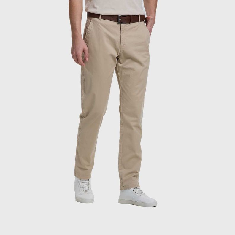 Pantalón Hombre Chino Cinturon Beige Fashion's Park-1