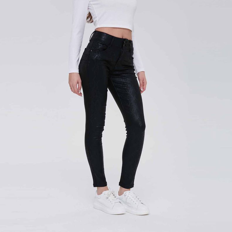 Jeans Mujer Mom Line Canesú Azul Claro-2