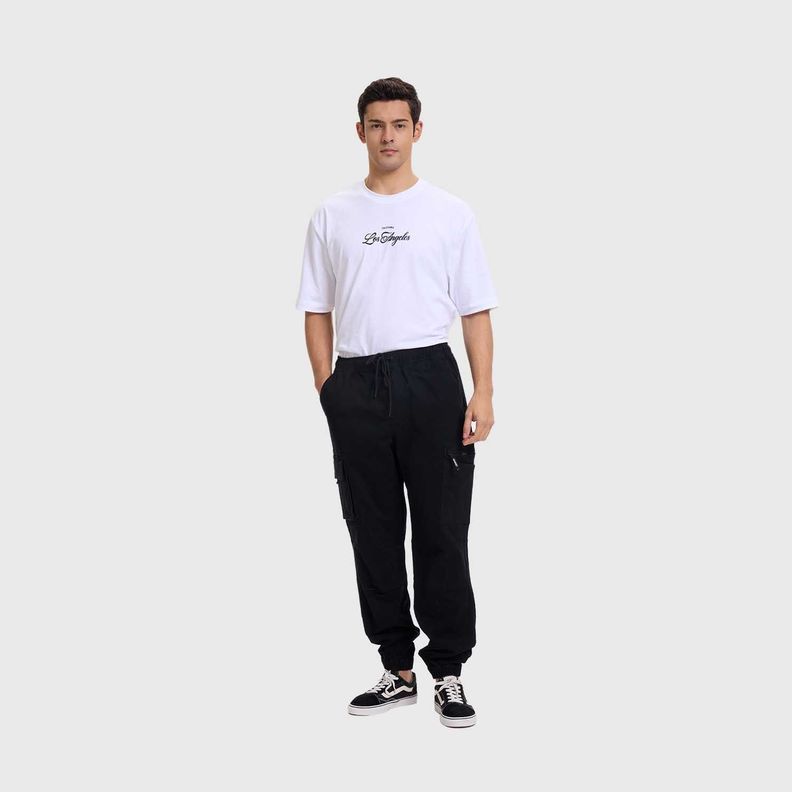 Pantalón Hombre Cargo Jogger Negro Fashion's Park-3