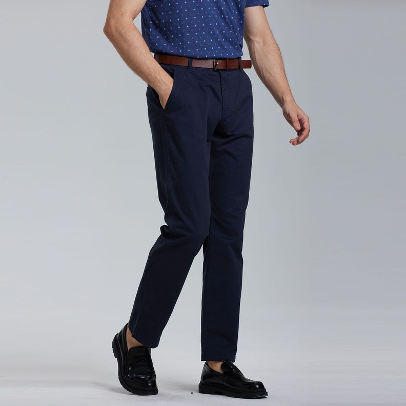 Pantalón Hombre Chino Cinturón Azul Marino Fashion´s Park-1