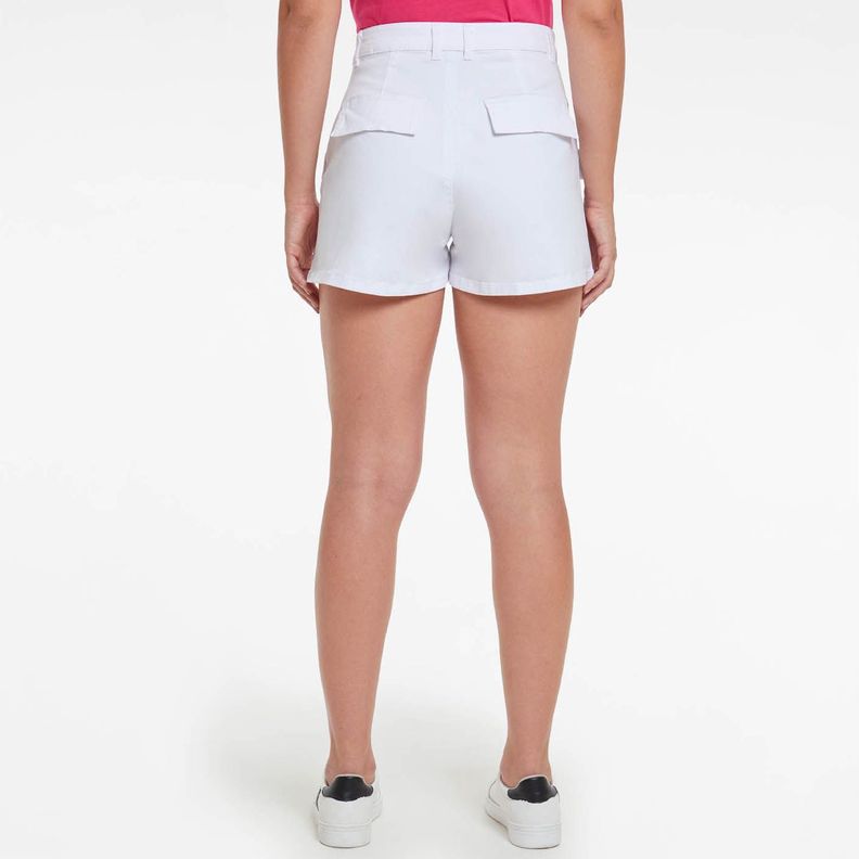 Short Cargo Blanco Mujer-2