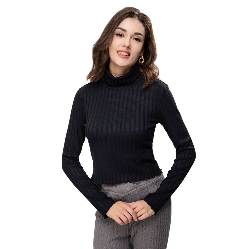 Polera Rib Tortuga Juvenil Negro Fp-0