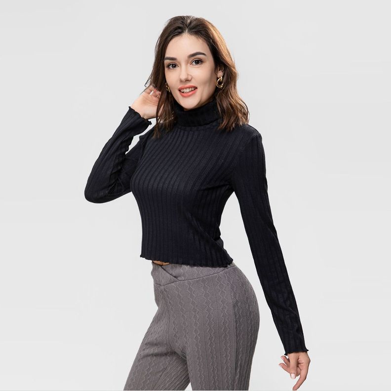 Polera Rib Tortuga Juvenil Negro Fp-1
