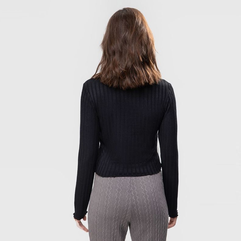 Polera Rib Tortuga Juvenil Negro Fp-2