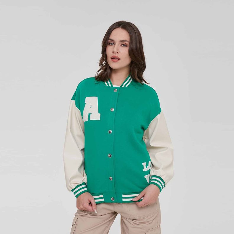 Chaqueta Mujer Bomber Verde-0