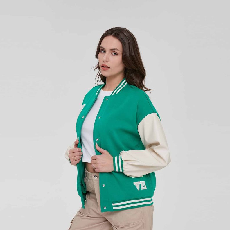 Chaqueta Mujer Bomber Verde-2