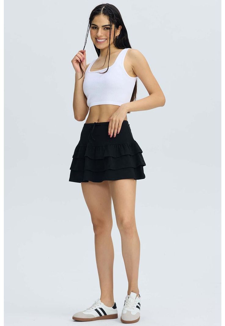 Falda Mujer Vuelos Negro