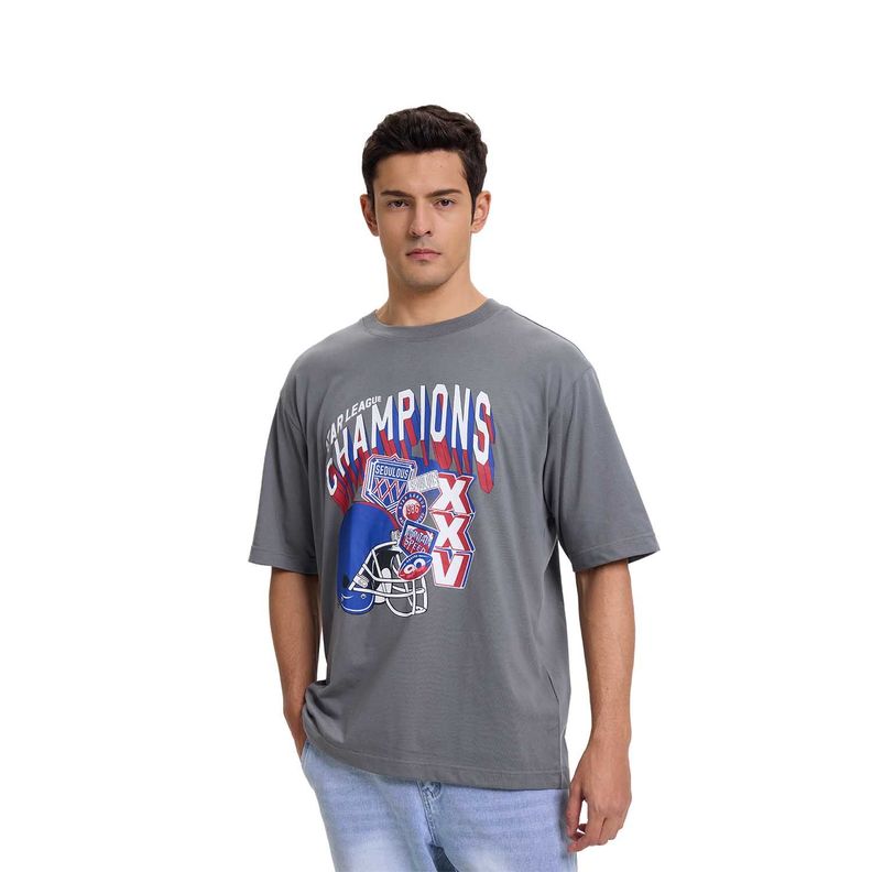Polera Hombre Sport Oversize Gris Fashion's Park-0