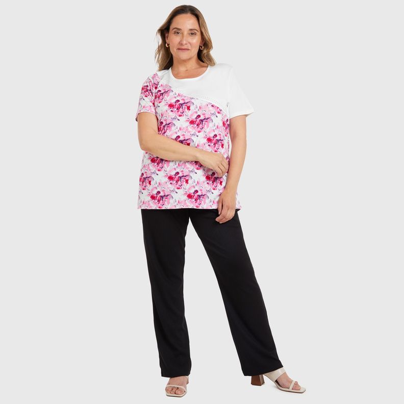 Polera Bloque Estamapdo Crudo Mujer-3