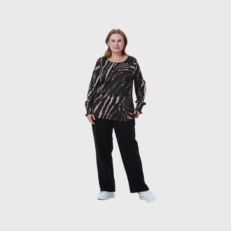 Blusa Mujer Animal Print Cafe-3