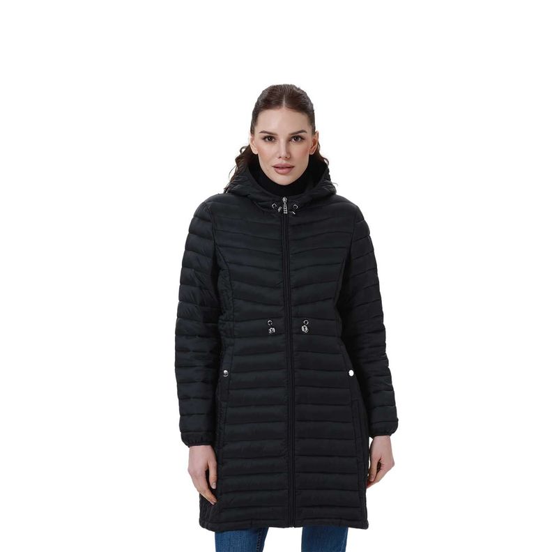 Parka Mujer Modelo Largo Negro-1