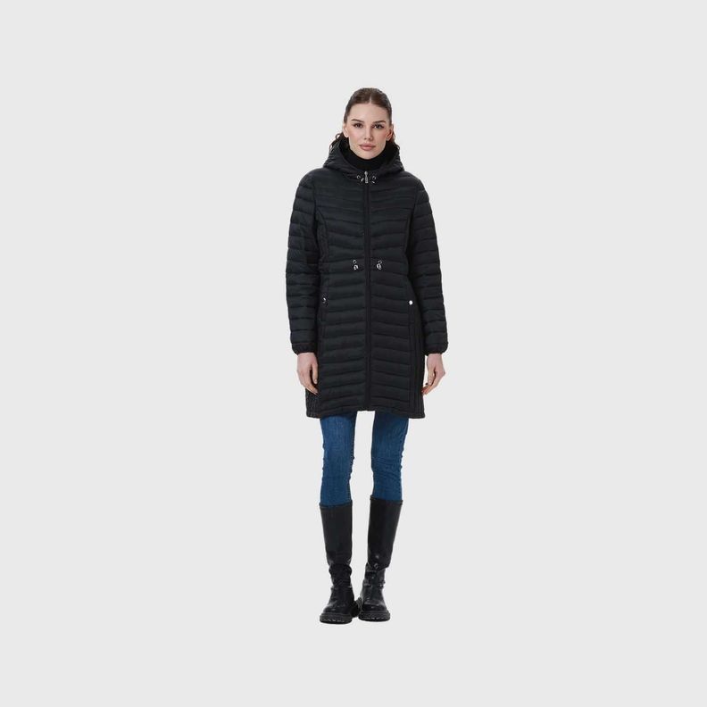 Parka Mujer Modelo Largo Negro-6