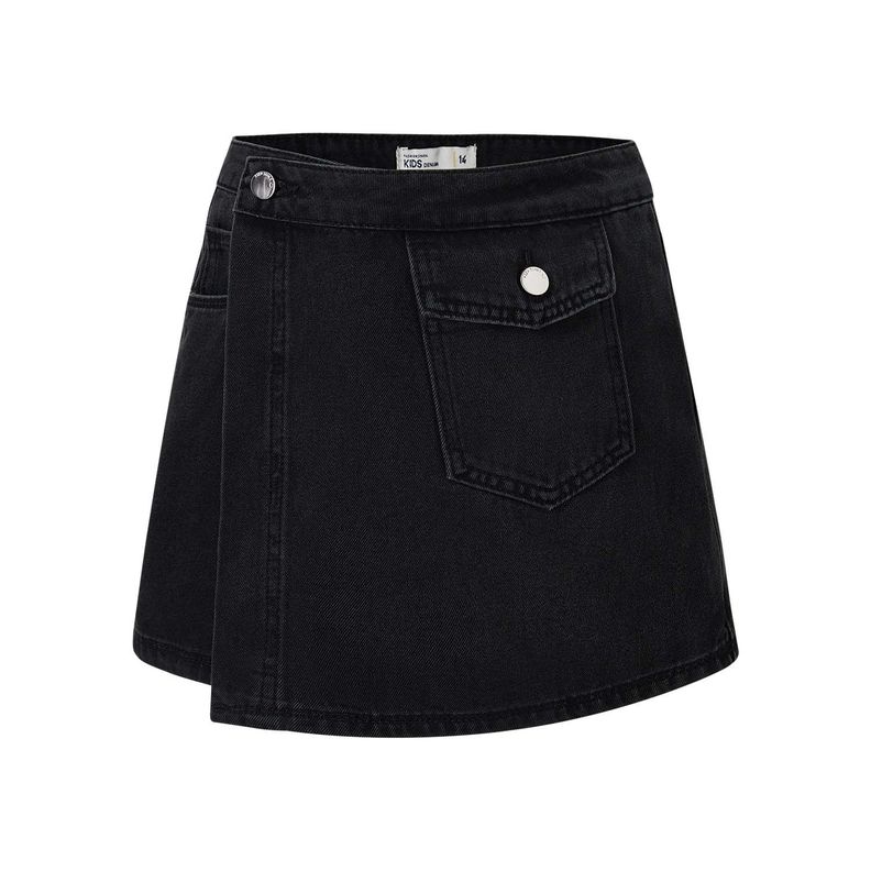 Falda Niña Short Denim Negro I Fashions Park-0