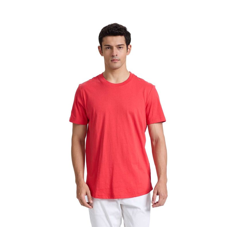 Polera Hombre Long Fit Básica Rojo Fashions Park-0