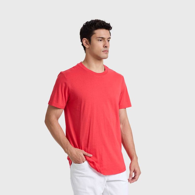 Polera Hombre Long Fit Básica Rojo Fashions Park-1