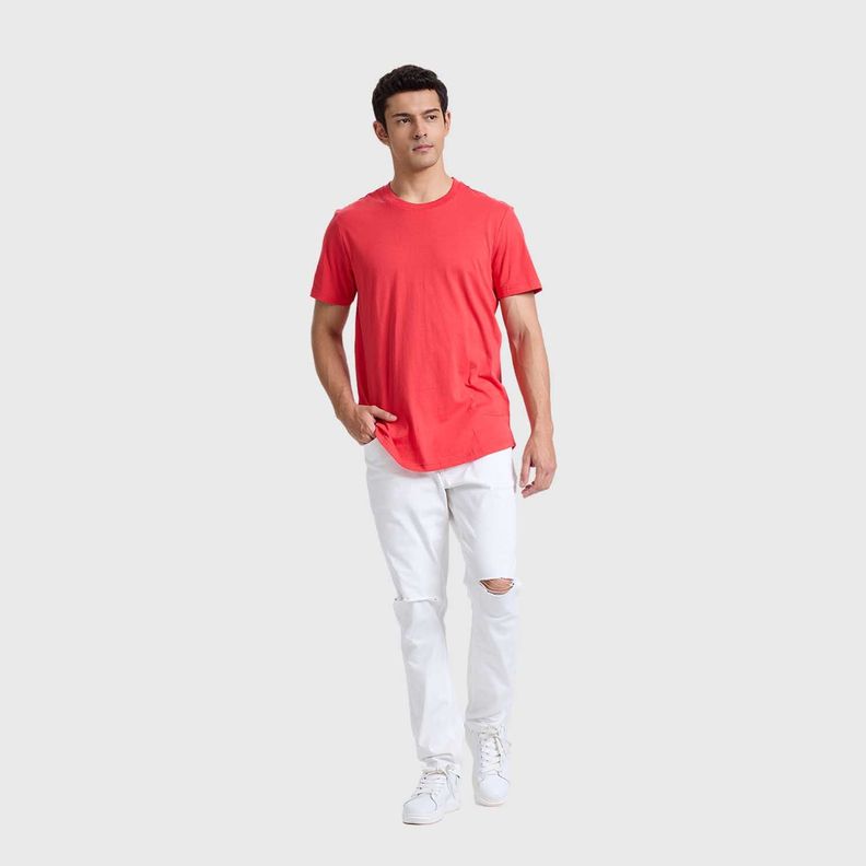 Polera Hombre Long Fit Básica Rojo Fashions Park-3