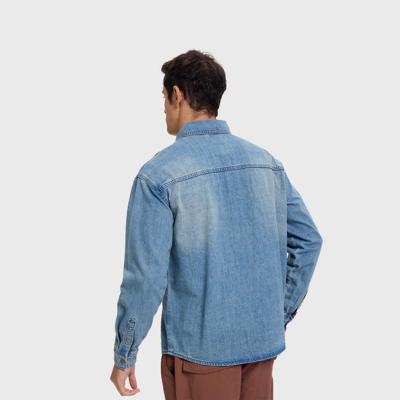 Camisa Hombre Sobrecamisa Overdyed Azul Retro Fashion's Park-2