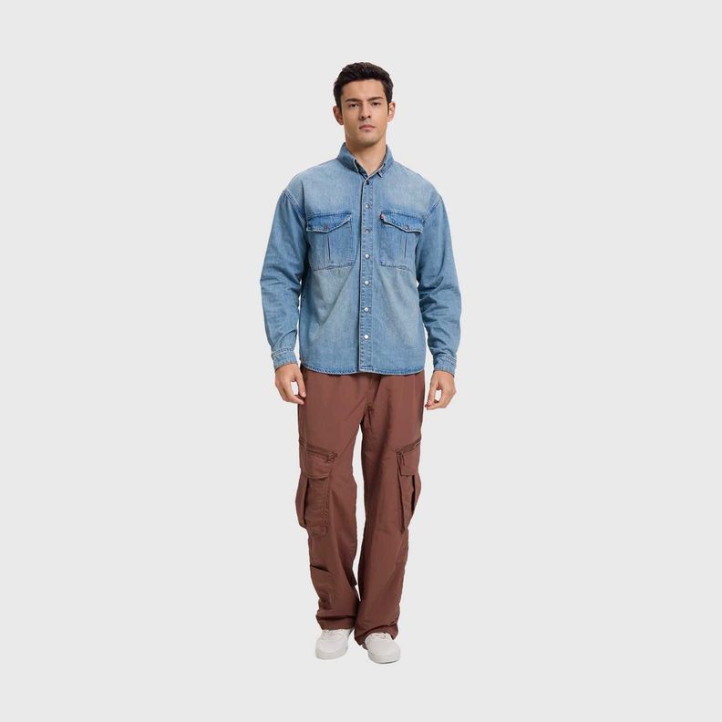 Camisa Hombre Sobrecamisa Overdyed Azul Retro Fashion's Park-3