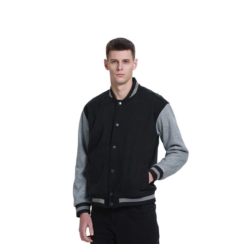 Chaqueta Hombre Con Aplicación Jersey Negro I-0