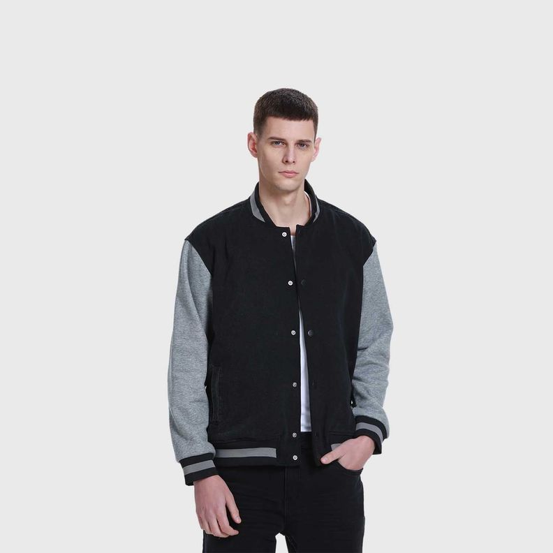 Chaqueta Hombre Con Aplicación Jersey Negro I-1