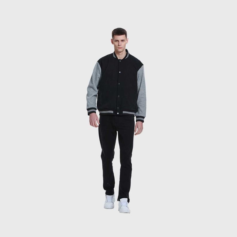 Chaqueta Hombre Con Aplicación Jersey Negro I-3