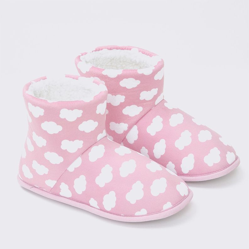 Pantufla Mujer Botita Rosado-1