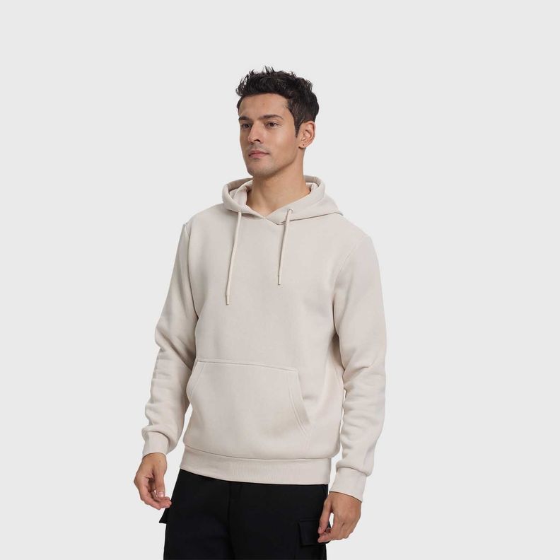 Polerón Hombre Hoodie Básico Beige Fashion's Park-1