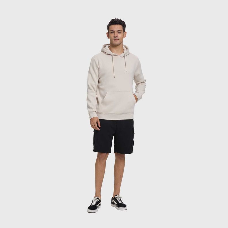 Polerón Hombre Hoodie Básico Beige Fashion's Park-3