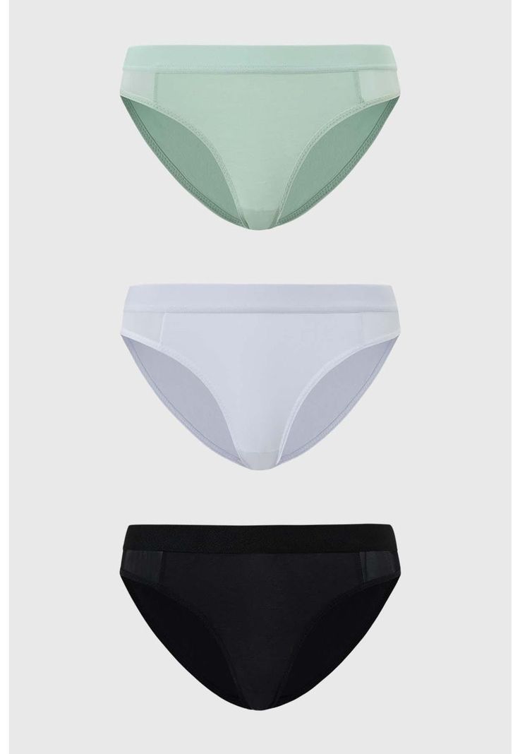 Calzón Mujer Tripack Bikini Algodón Menta