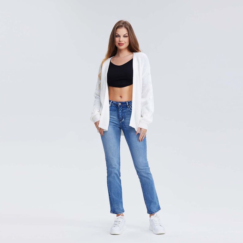 Sweater Mujer Abierto Blanco-3