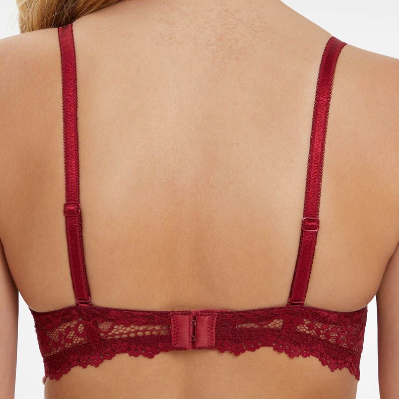 Sostén Strapless Encaje Burdeo Mujer-1