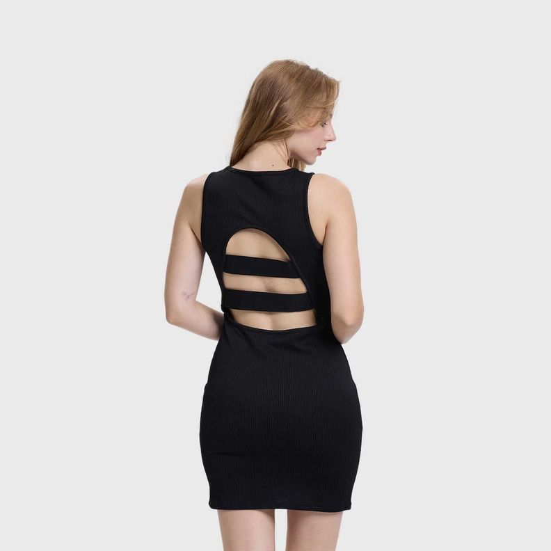 Vestido Mujer Abertura Espalda Negro Fashions Park-2