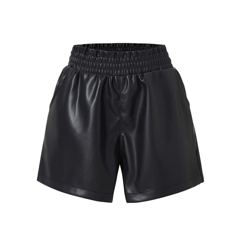 Short Niña Pu Negro Fashions Park-0