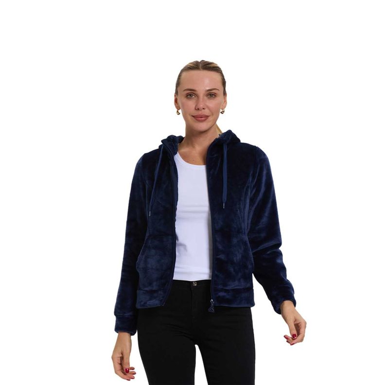 Polar Mujer Full Zipper Entallado Azul Fashion's Park-0