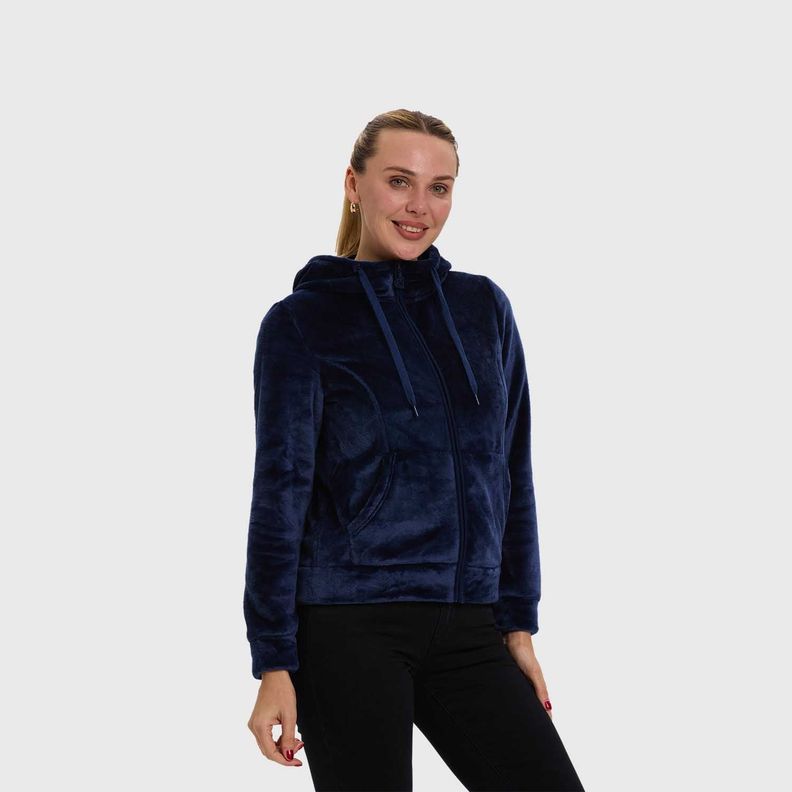 Polar Mujer Full Zipper Entallado Azul Fashion's Park-1