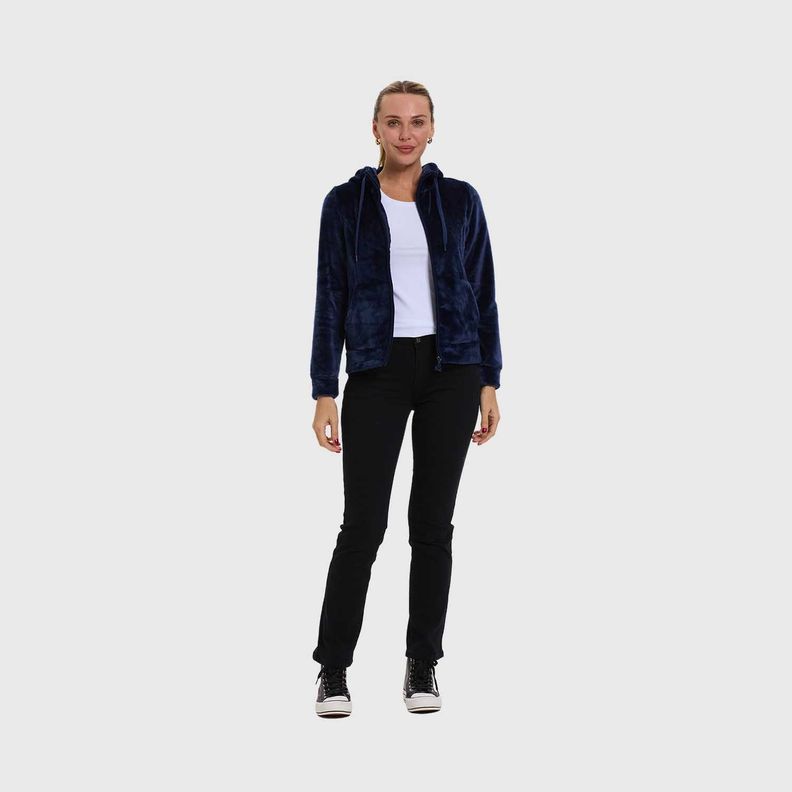 Polar Mujer Full Zipper Entallado Azul Fashion's Park-3