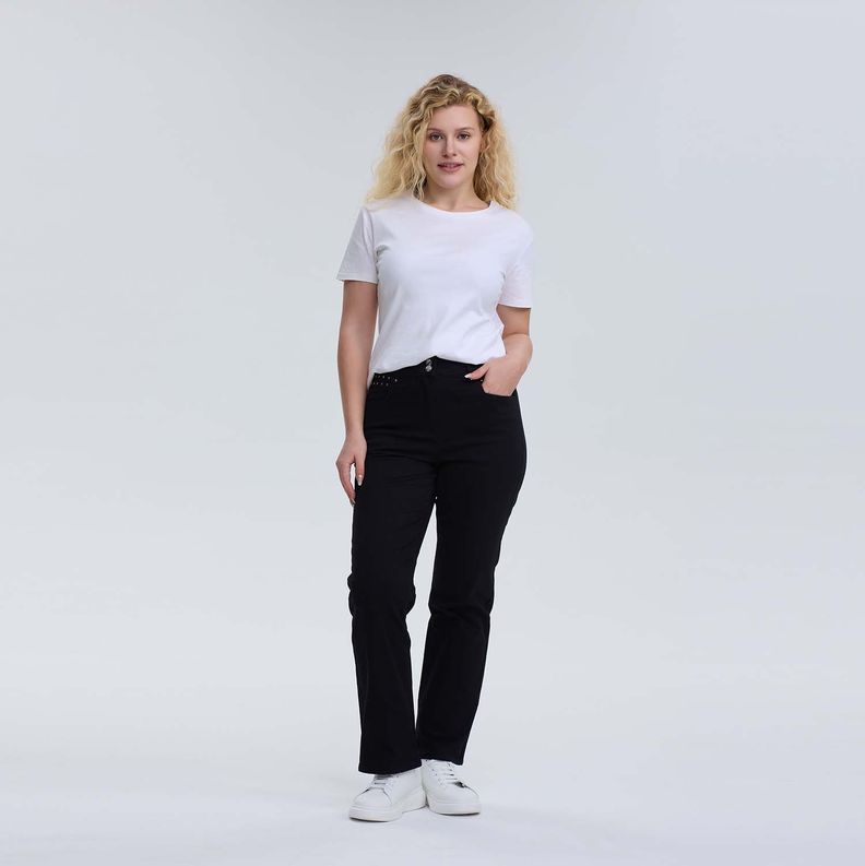 Pantalón Mujer Recto Sastrero Negro-3