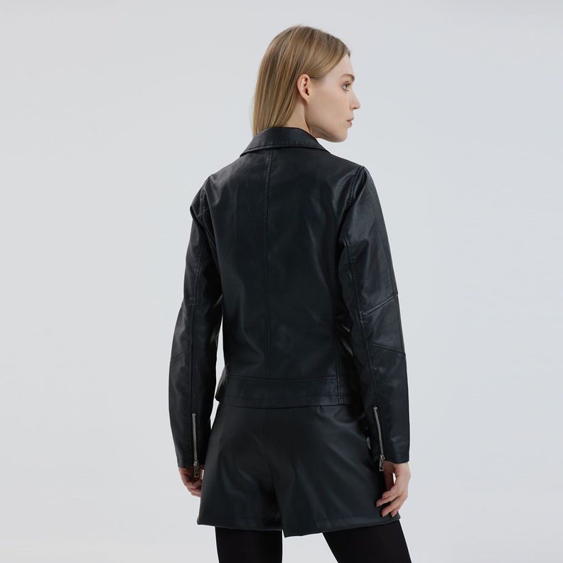 Chaqueta Mujer Biker Negro-2