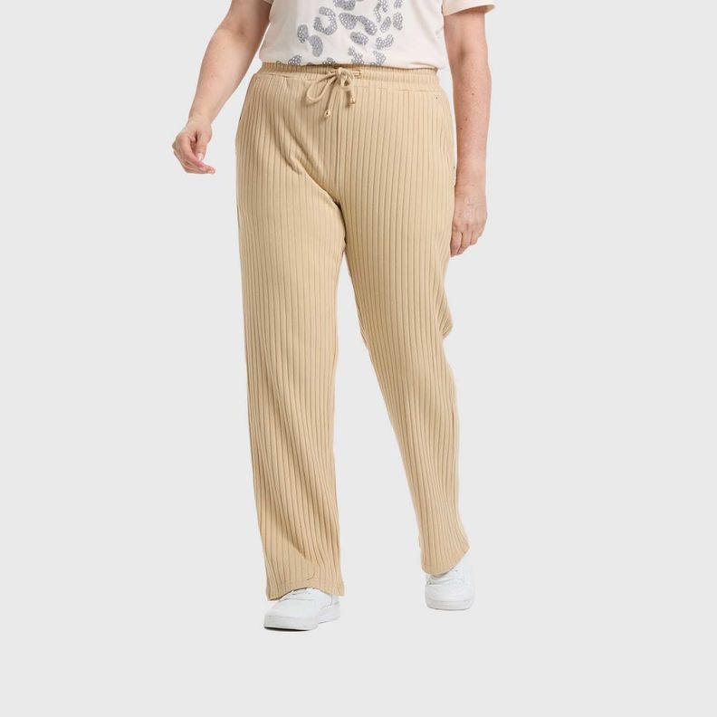 Pantalón Buzo Mujer Con Cordones Beige Fashion's Park-1